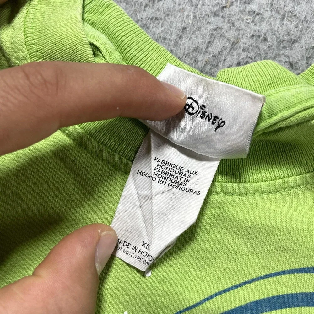 Vintage Disney Shirt Kids XS Green Buzz Lightyear's Space Ranger Spin Walt RARE